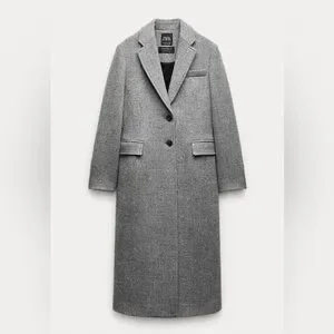Zara | Jackets & Coats | Zara Manteco Wool Tailored Coat Zw